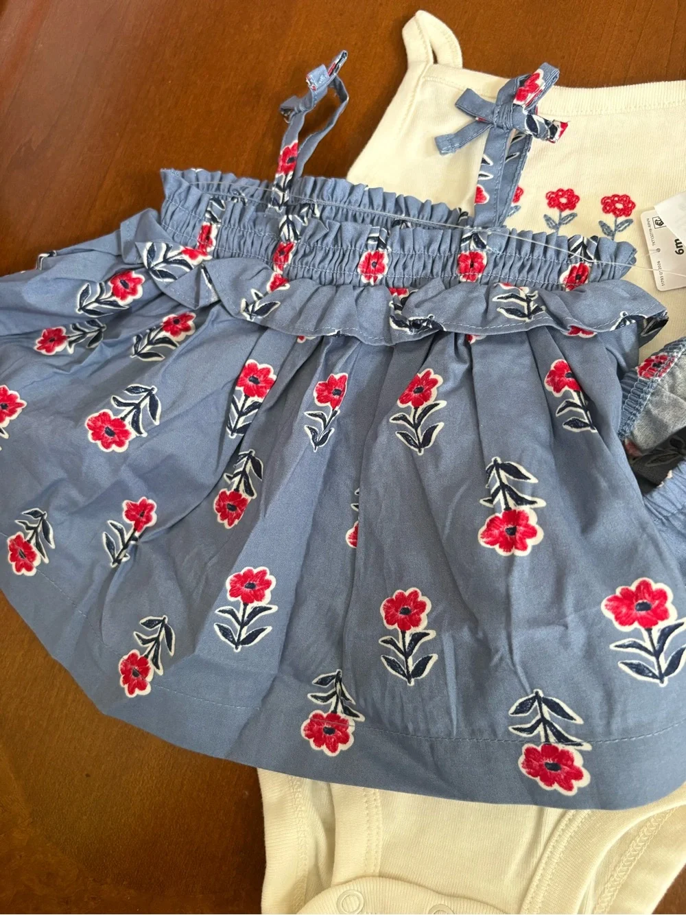 Blue Floral Tank Top & Bloomers Set - Brand:
